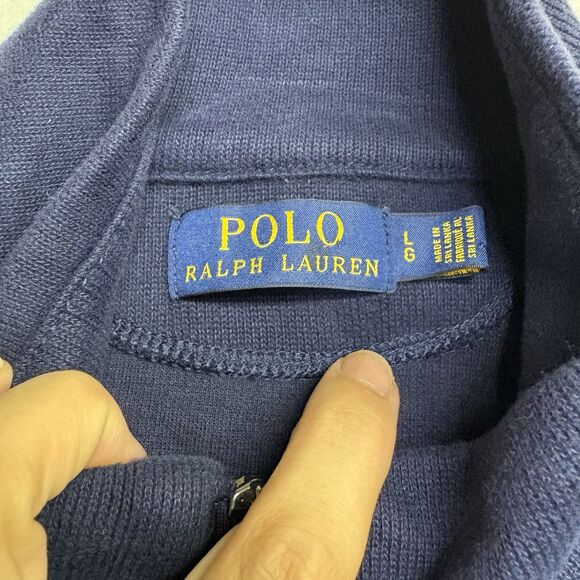 Polo Ralph Lauren Men’s Blue Full Zip Heavy Cotton Vest Zip Pockets Size L - Picture 4 of 6